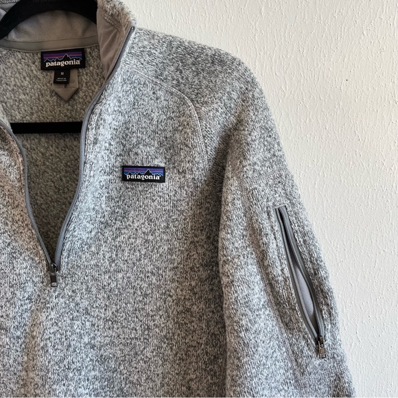 Patagonia Women’s Better Sweater 1/4 Zip Fleece Sz M EUC in Birch White (Grey) - Picture 8 of 13
